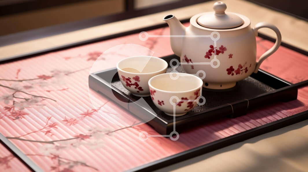 Intra Συλλεκτικό Ξύλινο Παζλ Plywood  4mm - Τσαγιέρα και φλιτζάνια σε φλοράλ δίσκο Σε Ξύλινο Κουτί - Διαστάσεις: 10x10 cm – 25 κομμάτια