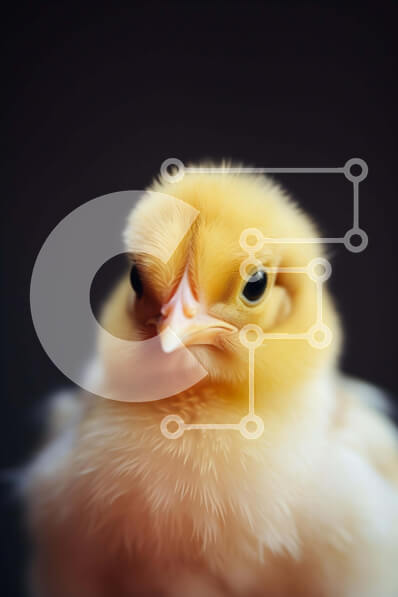 Σετ των 2 Intra Συλλεκτικό Ξύλινο Παζλ Plywood  4mm - Περίεργο κίτρινο κοτόπουλο σε σκούρο φόντο Σε Ξύλινο Κουτί - Διαστάσεις: 10x10 cm – 25 κομμάτια