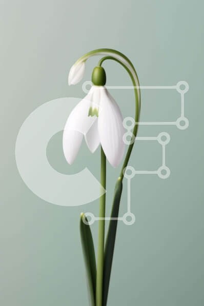 Σετ των 2 Intra Συλλεκτικό Ξύλινο Παζλ Plywood  4mm - Μονό λευκό λουλούδι χιονοστιβάδας σε βάζο Σε Ξύλινο Κουτί - Διαστάσεις: 10x10 cm – 25 κομμάτια