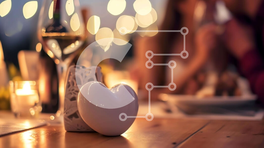 Intra Συλλεκτικό Ξύλινο Παζλ Plywood  4mm - Ρομαντική τραπεζαρία με δύο άτομα Σε Ξύλινο Κουτί - Διαστάσεις Puzzle: 10x10 cm – 25 κομμάτια