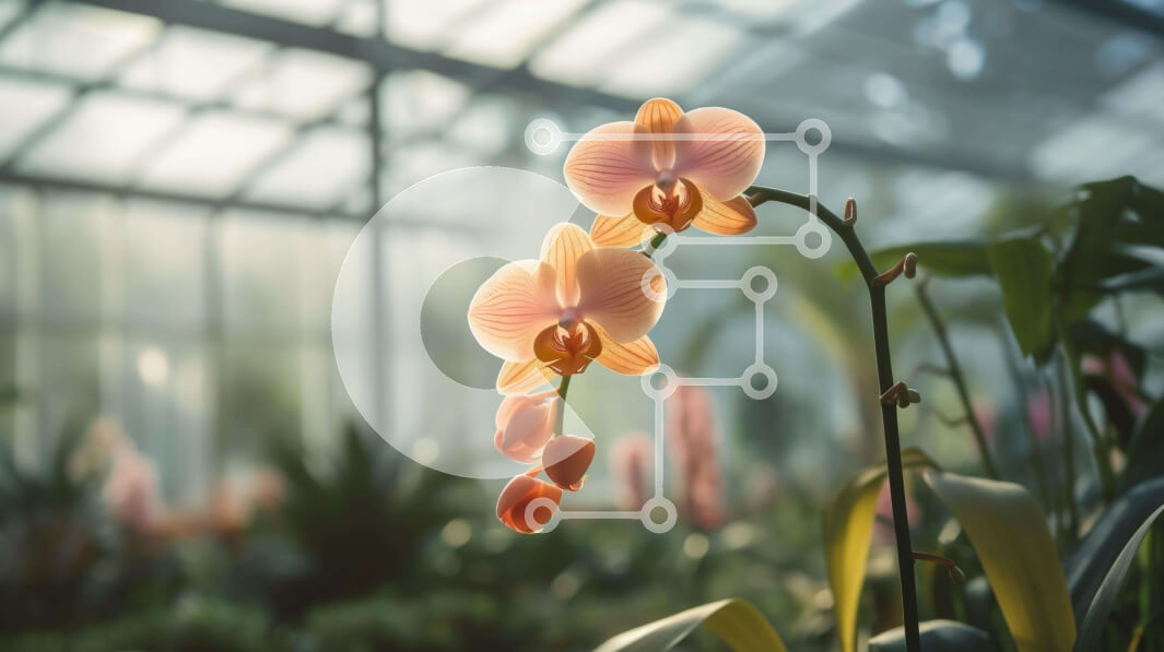 Intra Συλλεκτικό Ξύλινο Παζλ Plywood  4mm - Μονό ροζ λουλούδι ορχιδέας σε εσωτερικό θερμοκήπιο Σε Ξύλινο Κουτί - Διαστάσεις: 10x10 cm – 25 κομμάτια