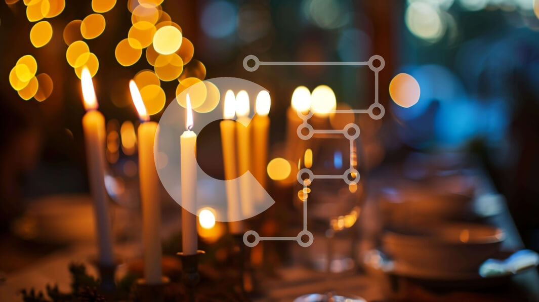 Σετ των 2 Intra Συλλεκτικό Ξύλινο Παζλ Plywood  4mm - Κομψή τραπεζαρία διακοσμημένη με κεριά και ασημικά Σε Ξύλινο Κουτί - Διαστάσεις: 10x10 cm – 25 κομμάτια