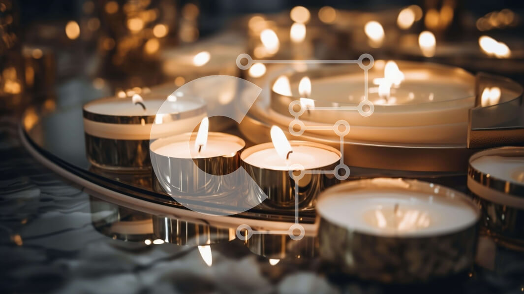 Intra Συλλεκτικό Ξύλινο Παζλ Plywood  4mm - Ομάδα χρυσών κεριών για διακόσμηση ή αρωματοθεραπεία Σε Ξύλινο Κουτί - Διαστάσεις Puzzle: 10x10 cm – 25 κομμάτια