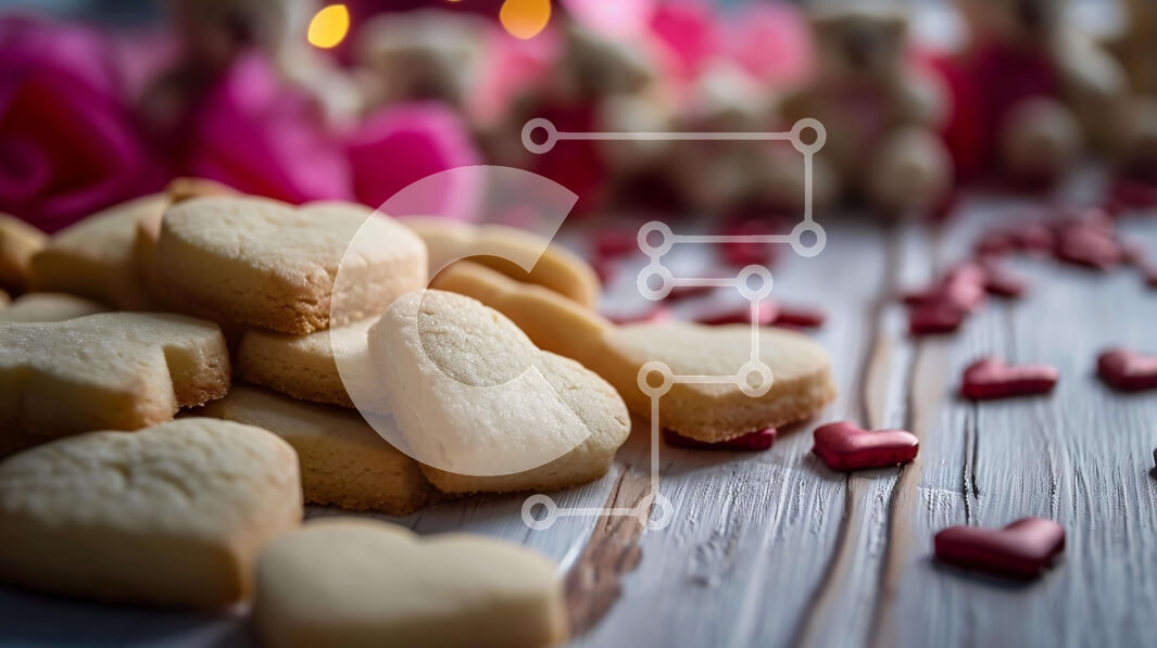 Intra Συλλεκτικό Ξύλινο Παζλ Plywood  4mm - Μπισκότα σε σχήμα καρδιάς και αρκουδάκια Σε Ξύλινο Κουτί - Διαστάσεις Puzzle: 10x10 cm – 25 κομμάτια