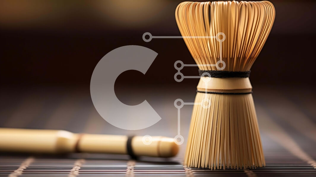 Σετ των 2 Intra Συλλεκτικό Ξύλινο Παζλ Plywood  4mm - Δύο χτυπητήρια μπαμπού για την παρασκευή τσαγιού ή καφέ Σε Ξύλινο Κουτί - Διαστάσεις: 10x10 cm – 25 κομμάτια