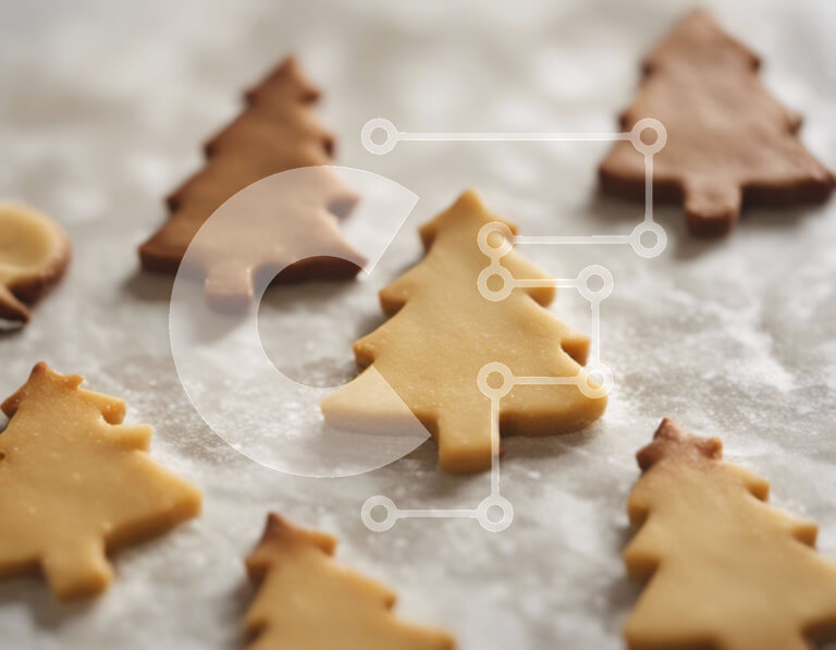 Σετ των 2 Intra Συλλεκτικό Ξύλινο Παζλ Plywood  4mm - Μπισκότα Χριστουγεννιάτικου Δέντρου σε χαρτί περγαμηνής Σε Ξύλινο Κουτί - Διαστάσεις: 10x10 cm – 25 κομμάτια