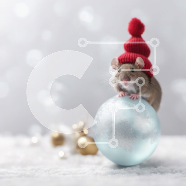 Intra Συλλεκτικό Ξύλινο Παζλ Plywood  4mm - Ποντίκι διακοπών σε διακοσμημένη γυάλινη μπάλα Σε Ξύλινο Κουτί - Διαστάσεις: 10x10 cm – 25 κομμάτια