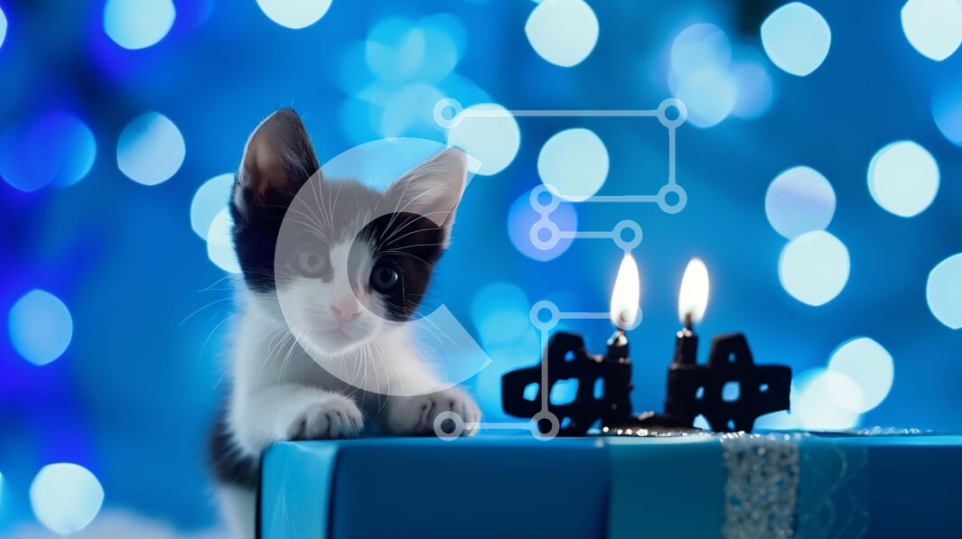 Σετ των 2 Intra Συλλεκτικό Ξύλινο Παζλ Plywood  4mm - Περίεργο γατάκι με κουτί δώρου και αναμμένα κεριά Σε Ξύλινο Κουτί - Διαστάσεις: 10x10 cm – 25 κομμάτια