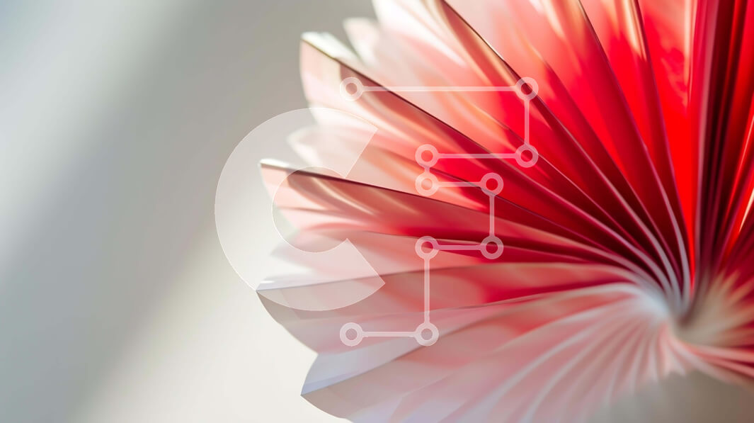 Intra Συλλεκτικό Ξύλινο Παζλ Plywood  4mm - Κόκκινο και άσπρο λουλούδι από χαρτί Origami Σε Ξύλινο Κουτί - Διαστάσεις Puzzle: 10x10 cm – 25 κομμάτια