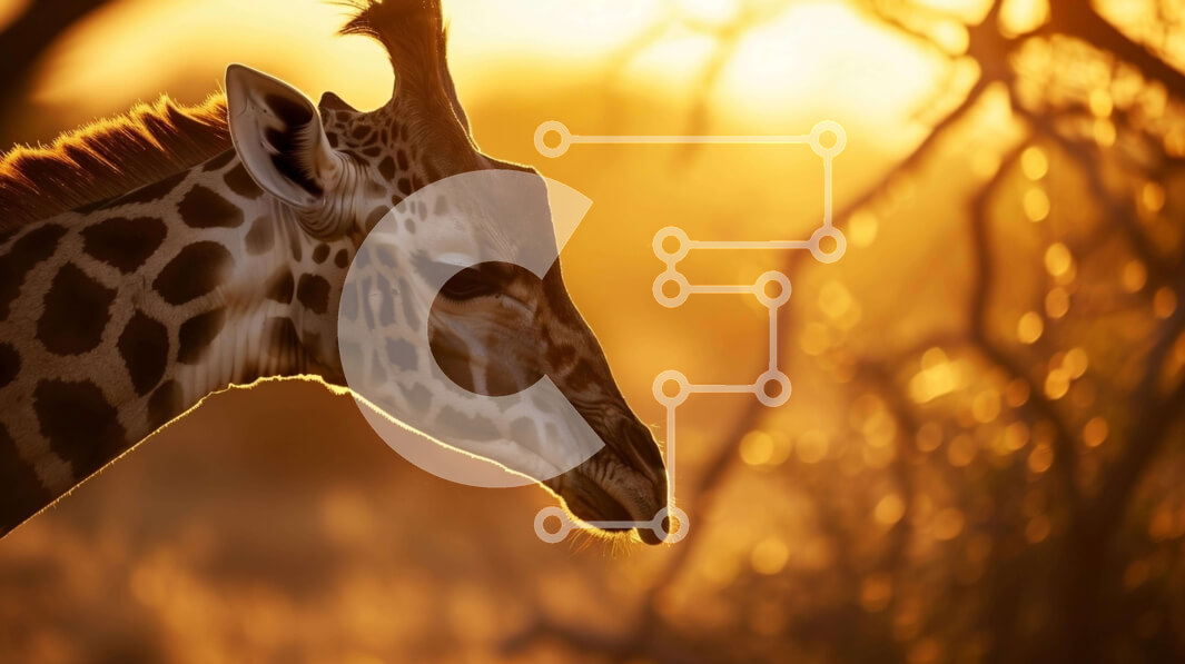 Σετ των 2 Intra Συλλεκτικό Ξύλινο Παζλ Plywood  4mm - Καμηλοπάρδαλη που στέκεται στο ανοιχτό Σε Ξύλινο Κουτί - Διαστάσεις: 10x10 cm – 25 κομμάτια