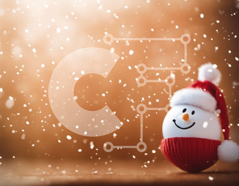 Intra Συλλεκτικό Ξύλινο Παζλ Plywood  4mm - Χιονάνθρωπος πάνω από ένα αυγό με το χιόνι που πέφτει Σε Ξύλινο Κουτί - Διαστάσεις Puzzle: 10x10 cm – 25 κομμάτια