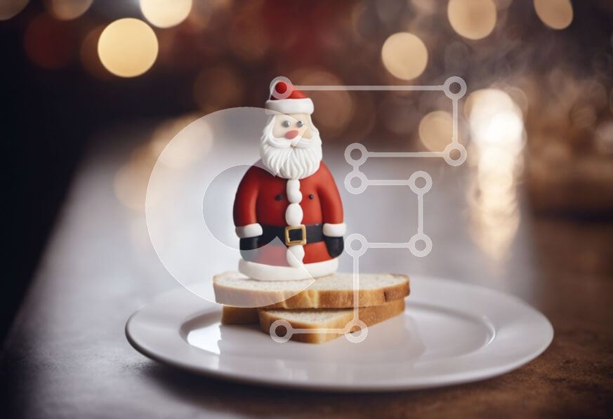 Intra Συλλεκτικό Ξύλινο Παζλ Plywood  4mm - Ειδώλιο Άγιου Βασίλη στο πιάτο ψωμιού Σε Ξύλινο Κουτί - Διαστάσεις: 10x10 cm – 25 κομμάτια