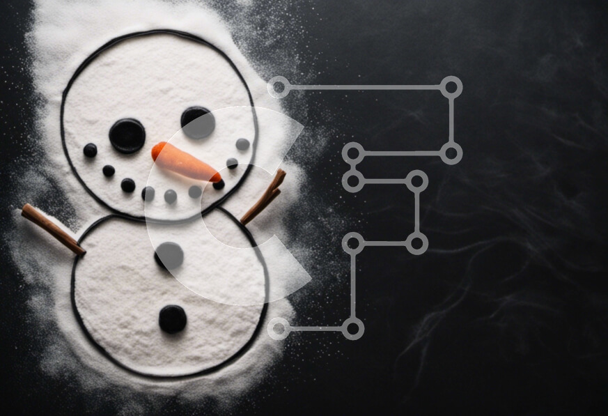 Σετ των 2 Intra Συλλεκτικό Ξύλινο Παζλ Plywood  4mm - Χιονάνθρωπος με ζάχαρη άχνη με μπράτσα κανέλας Σε Ξύλινο Κουτί - Διαστάσεις: 10x10 cm – 25 κομμάτια