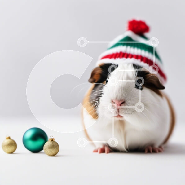 Intra Συλλεκτικό Ξύλινο Παζλ Plywood  4mm - Αξιολάτρευτο ινδικό χοιρίδιο με πλεκτό καπέλο και χριστουγεννιάτικες μπάλες Σε Ξύλινο Κουτί - Διαστάσεις: 10x10 cm – 25 κομμάτια