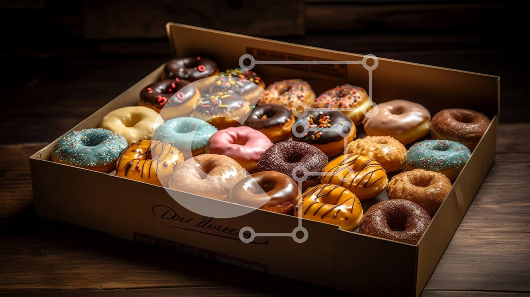 Σετ των 2 Intra Συλλεκτικό Ξύλινο Παζλ Plywood  4mm - Αποκτήστε το ζάχαρο σας με αυτά τα διάφορα ντόνατς σε ένα κουτί Σε Ξύλινο Κουτί - Διαστάσεις: 10x10 cm – 25 κομμάτια