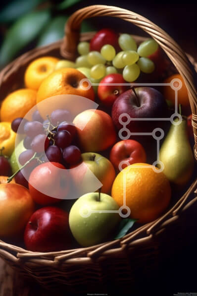 Σετ των 2 Intra Συλλεκτικό Ξύλινο Παζλ Plywood  4mm - Ανάμεικτα φρούτα σε ένα καλάθι - Φωτογραφία Αρχείου Σε Ξύλινο Κουτί - Διαστάσεις: 10x10 cm – 25 κομμάτια