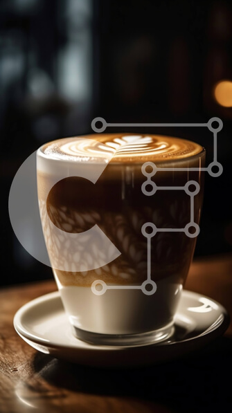 Intra Συλλεκτικό Ξύλινο Παζλ Plywood  4mm - Νόστιμο φλιτζάνι καφέ με όμορφη τέχνη latte σε ξύλινο τραπέζι Σε Ξύλινο Κουτί - Διαστάσεις: 10x10 cm – 25 κομμάτια