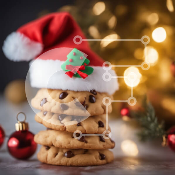 Σετ των 2 Intra Συλλεκτικό Ξύλινο Παζλ Plywood  4mm - Στοίβα μπισκότα με καπέλο Άγιου Βασίλη Σε Ξύλινο Κουτί - Διαστάσεις: 10x10 cm – 25 κομμάτια