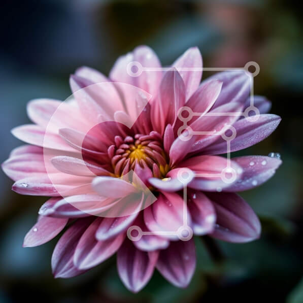 Intra Συλλεκτικό Ξύλινο Παζλ Plywood  4mm - Όμορφη εικόνα ενός ροζ λουλουδιού με σταγονίδια νερού Σε Ξύλινο Κουτί - Διαστάσεις: 10x10 cm – 25 κομμάτια