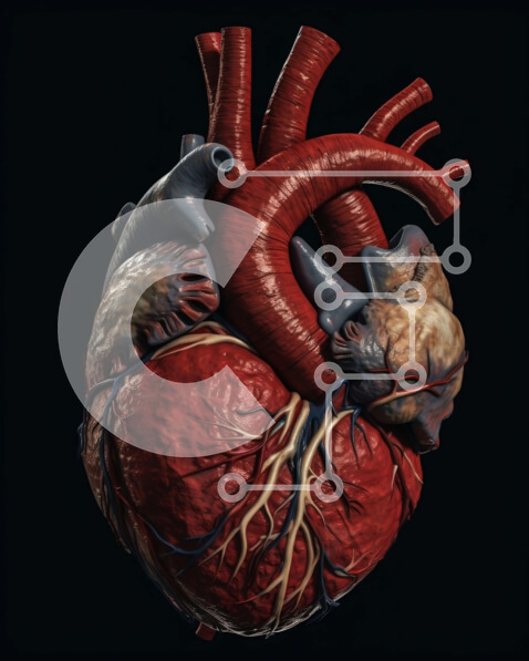 Intra Συλλεκτικό Ξύλινο Παζλ Plywood  4mm - Ανθρώπινη καρδιά σε διατομή - τρισδιάστατη απόδοση εικόνας Σε Ξύλινο Κουτί - Διαστάσεις Puzzle: 10x10 cm – 25 κομμάτια