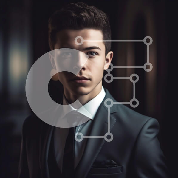 Intra Συλλεκτικό Ξύλινο Παζλ Plywood  4mm - Σοβαρός νεαρός άνδρας σε ένα αμυδρά φωτισμένο δωμάτιο Σε Ξύλινο Κουτί - Διαστάσεις Puzzle: 10x10 cm – 25 κομμάτια