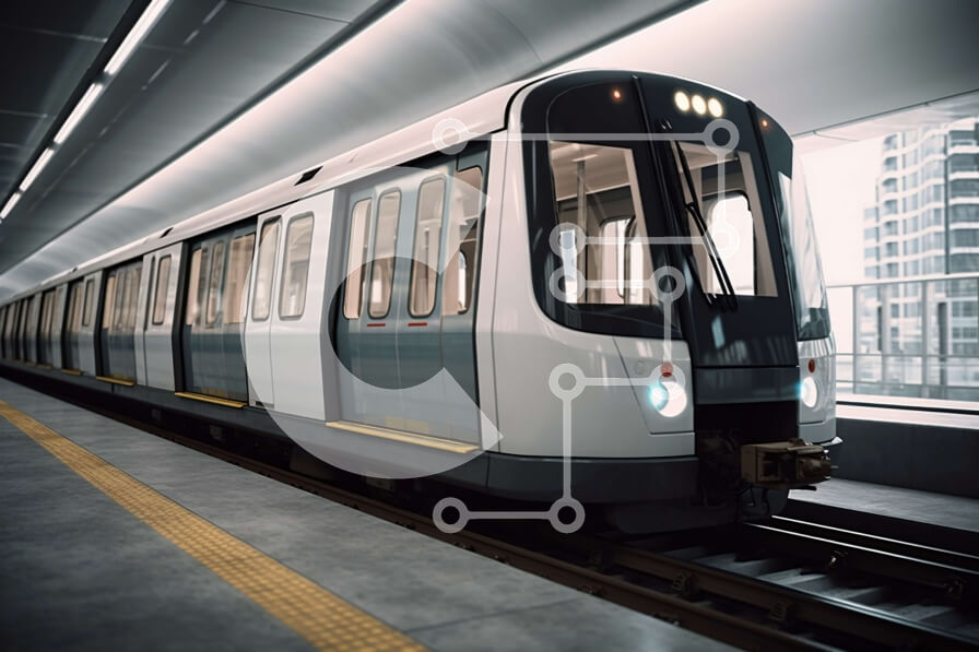 Intra Συλλεκτικό Ξύλινο Παζλ Plywood  4mm - Άσπρο τρένο μετρό στη σήραγγα με τους συγκεκριμένους τοίχους Στοκ Φωτογραφία Σε Ξύλινο Κουτί - Διαστάσεις Puzzle: 10x10 cm – 25 κομμάτια