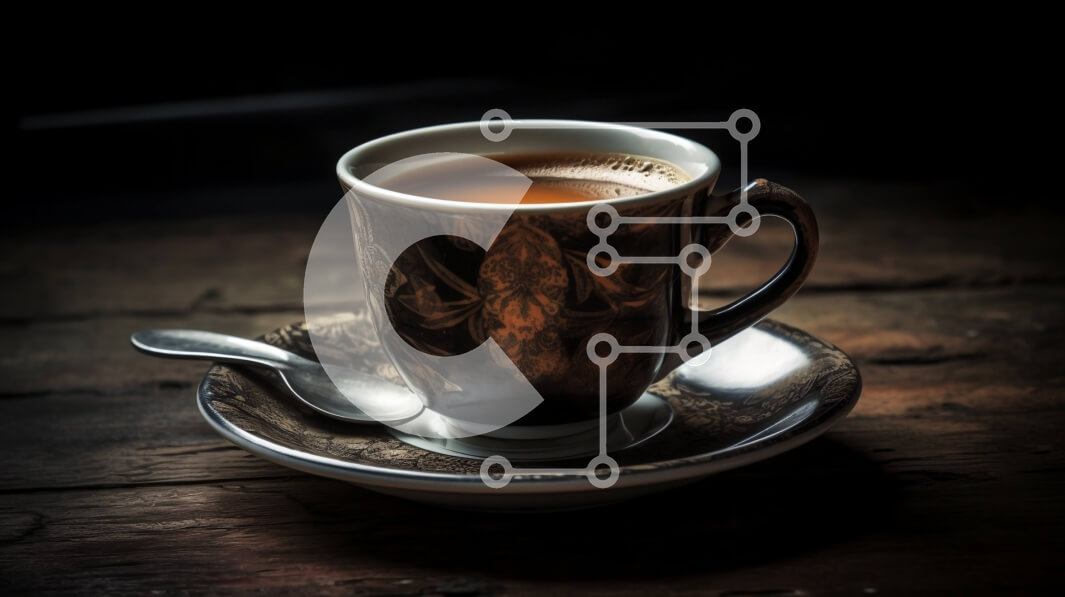 Σετ των 2 Intra Συλλεκτικό Ξύλινο Παζλ Plywood  4mm - Κομψό και απλό φλιτζάνι καφέ με κουτάλι σε ξύλινο τραπέζι Σε Ξύλινο Κουτί - Διαστάσεις: 10x10 cm – 25 κομμάτια