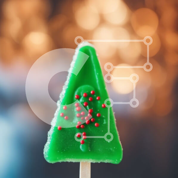 Σετ των 2 Intra Συλλεκτικό Ξύλινο Παζλ Plywood  4mm - Ανάποδο Χριστουγεννιάτικο Δέντρο Popsicle με Πασπαλίσματα Σε Ξύλινο Κουτί - Διαστάσεις: 10x10 cm – 25 κομμάτια