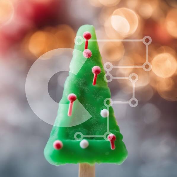 Σετ των 2 Intra Συλλεκτικό Ξύλινο Παζλ Plywood  4mm - Πράσινο χριστουγεννιάτικο δέντρο με κόκκινα και πράσινα πασπαλίσματα Σε Ξύλινο Κουτί - Διαστάσεις: 10x10 cm – 25 κομμάτια