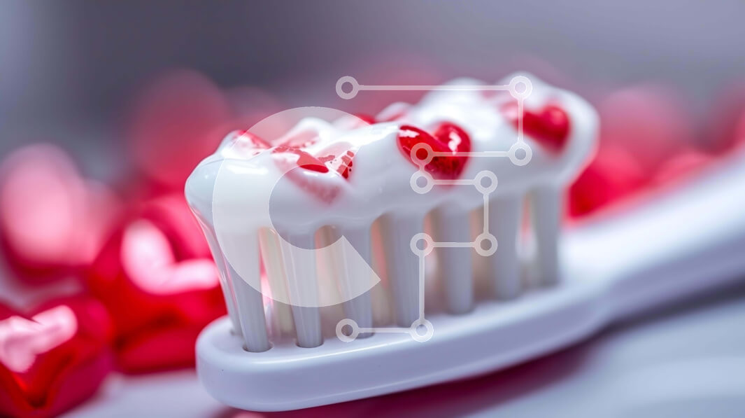 Intra Συλλεκτικό Ξύλινο Παζλ Plywood  4mm - Οδοντόβουρτσα με θέμα την ημέρα του Αγίου Βαλεντίνου με κόκκινες καρδιές Σε Ξύλινο Κουτί - Διαστάσεις Puzzle: 10x10 cm – 25 κομμάτια