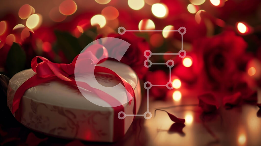 Intra Συλλεκτικό Ξύλινο Παζλ Plywood  4mm - Δώρο σε σχήμα καρδιάς και κόκκινα τριαντάφυλλα με φωτάκια Σε Ξύλινο Κουτί - Διαστάσεις: 10x10 cm – 25 κομμάτια