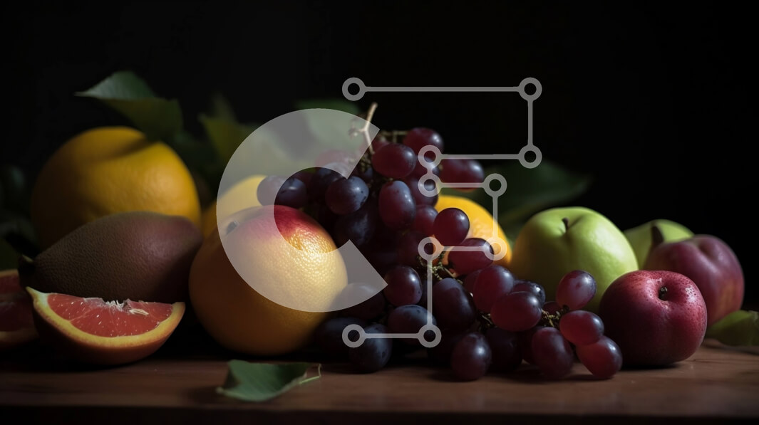 Σετ των 2 Intra Συλλεκτικό Ξύλινο Παζλ Plywood  4mm - Συλλογή φρέσκων φρούτων - σταφύλια, πορτοκάλια, μήλα Σε Ξύλινο Κουτί - Διαστάσεις: 10x10 cm – 25 κομμάτια