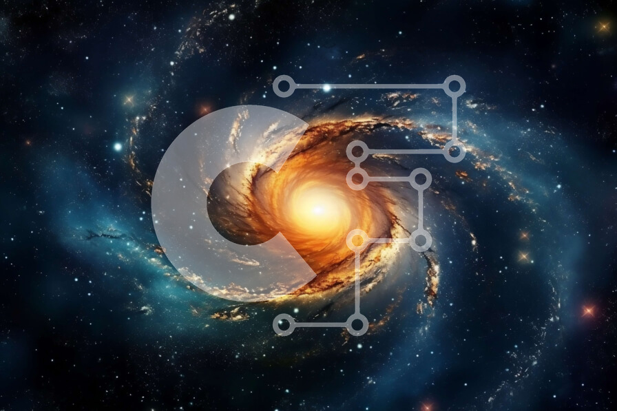 Intra Συλλεκτικό Ξύλινο Παζλ Plywood  4mm - Όμορφη εικόνα ενός σπειροειδούς γαλαξία με υπερμεγέθη μαύρη τρύπα Σε Ξύλινο Κουτί - Διαστάσεις Puzzle: 10x10 cm – 25 κομμάτια