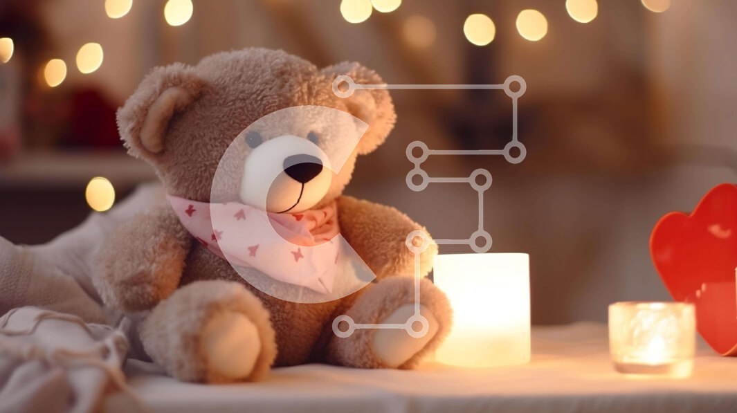 Intra Συλλεκτικό Ξύλινο Παζλ Plywood  4mm - Το αρκουδάκι του Αγίου Βαλεντίνου με κεριά και καρδιές Σε Ξύλινο Κουτί - Διαστάσεις: 10x10 cm – 25 κομμάτια