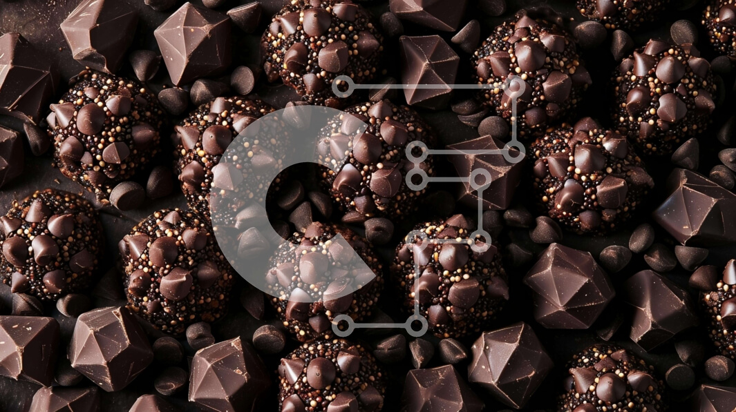 Σετ των 2 Intra Συλλεκτικό Ξύλινο Παζλ Plywood  4mm - Διάφορα κομμάτια σοκολάτας στο τραπέζι Σε Ξύλινο Κουτί - Διαστάσεις: 10x10 cm – 25 κομμάτια