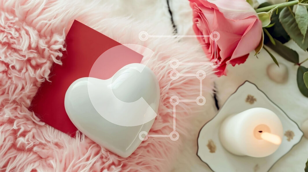 Intra Συλλεκτικό Ξύλινο Παζλ Plywood  4mm - Γιορτή του Αγίου Βαλεντίνου με κερί σε σχήμα καρδιάς, φάκελο και ροζ τριαντάφυλλα Σε Ξύλινο Κουτί - Διαστάσεις: 10x10 cm – 25 κομμάτια