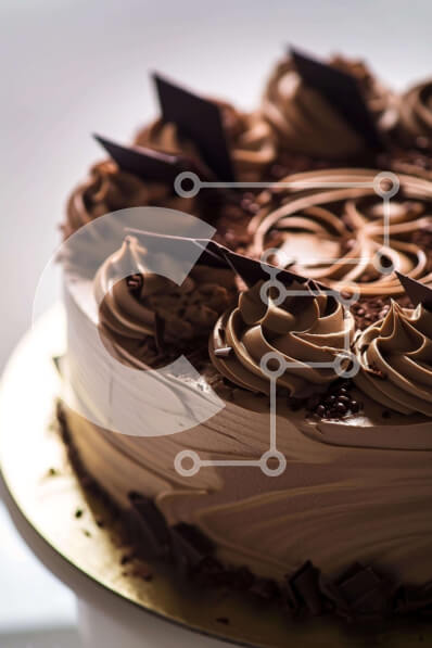 Σετ των 2 Intra Συλλεκτικό Ξύλινο Παζλ Plywood  4mm - Κέικ σοκολάτας με παγωμένο σοκολάτα και πασπαλίζει σε χρυσό πιάτο Σε Ξύλινο Κουτί - Διαστάσεις: 10x10 cm – 25 κομμάτια