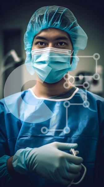 Intra Συλλεκτικό Ξύλινο Παζλ Plywood  4mm - Εικόνα υψηλής ποιότητας άνδρα χειρουργού στο χειρουργείο Σε Ξύλινο Κουτί - Διαστάσεις Puzzle: 10x10 cm – 25 κομμάτια