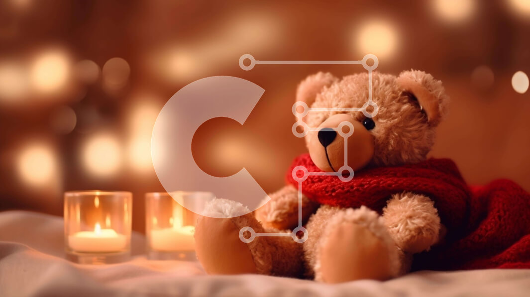 Intra Συλλεκτικό Ξύλινο Παζλ Plywood  4mm - Αρκουδάκι στο κρεβάτι με κεριά Σε Ξύλινο Κουτί - Διαστάσεις Puzzle: 10x10 cm – 25 κομμάτια