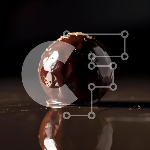 Σετ των 2 Intra Συλλεκτικό Ξύλινο Παζλ Plywood  4mm - Μπαλάκι σοκολάτας καλυμμένο με σάλτσα σοκολάτας Σε Ξύλινο Κουτί - Διαστάσεις: 10x10 cm – 25 κομμάτια