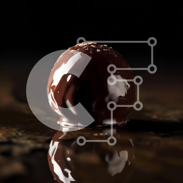 Σετ των 2 Intra Συλλεκτικό Ξύλινο Παζλ Plywood  4mm - Γυαλιστερή μπάλα σοκολάτας σε λιπαρή επιφάνεια Σε Ξύλινο Κουτί - Διαστάσεις: 10x10 cm – 25 κομμάτια