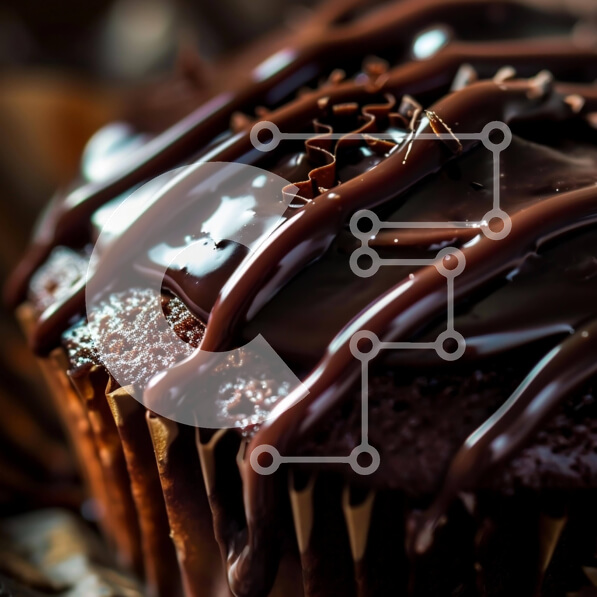 Σετ των 2 Intra Συλλεκτικό Ξύλινο Παζλ Plywood  4mm - Cupcake σοκολάτας βουτηγμένο σε σάλτσα σοκολάτας Σε Ξύλινο Κουτί - Διαστάσεις: 10x10 cm – 25 κομμάτια