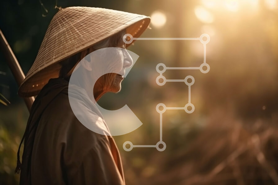 Intra Συλλεκτικό Ξύλινο Παζλ Plywood  4mm - Όμορφη εικόνα της ηλικιωμένης γυναίκας με ψάθινο καπέλο που απολαμβάνει το ηλιοβασίλεμα Σε Ξύλινο Κουτί - Διαστάσεις Puzzle: 10x10 cm – 25 κομμάτια