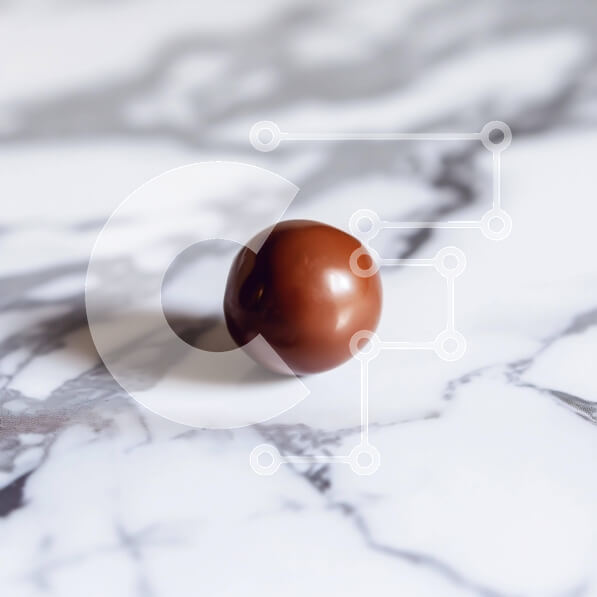 Σετ των 2 Intra Συλλεκτικό Ξύλινο Παζλ Plywood  4mm - Μονή σοκολατένια μπάλα σε μαρμάρινο τραπέζι Σε Ξύλινο Κουτί - Διαστάσεις: 10x10 cm – 25 κομμάτια