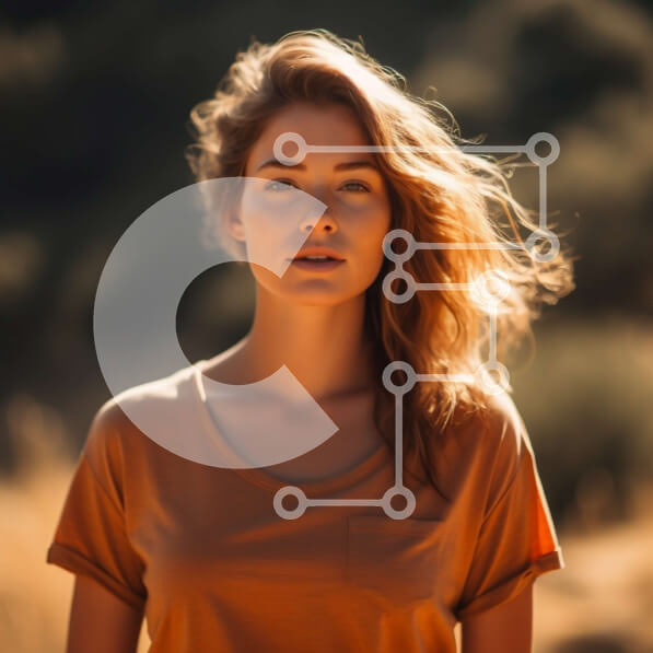 Intra Συλλεκτικό Ξύλινο Παζλ Plywood  4mm - Όμορφη εικόνα μιας νεαρής γυναίκας που στέκεται σε ένα χωράφι με μαλλιά φουσκωμένα από τον άνεμο Σε Ξύλινο Κουτί - Διαστάσεις Puzzle: 10x10 cm – 25 κομμάτια