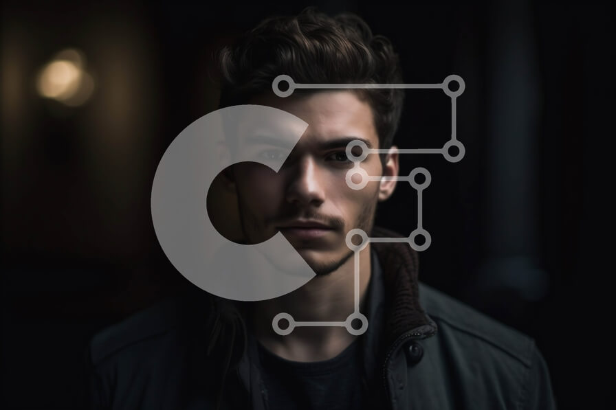 Intra Συλλεκτικό Ξύλινο Παζλ Plywood  4mm - Πορτρέτο ενός νεαρού άνδρα με σοβαρή έκφραση και δερμάτινο μπουφάν Σε Ξύλινο Κουτί - Διαστάσεις Puzzle: 10x10 cm – 25 κομμάτια