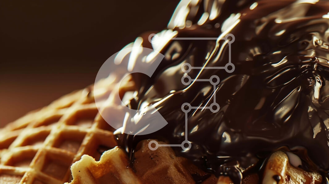 Σετ των 2 Intra Συλλεκτικό Ξύλινο Παζλ Plywood  4mm - Σοκολατένιο χωνάκι βάφλα παγωτού με σάλτσα σοκολάτας και σιρόπι Σε Ξύλινο Κουτί - Διαστάσεις: 10x10 cm – 25 κομμάτια