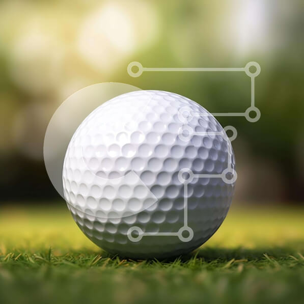 Intra Συλλεκτικό Ξύλινο Παζλ Plywood  4mm - Λευκή μπάλα του γκολφ στο πράσινο γρασίδι Σε Ξύλινο Κουτί - Διαστάσεις Puzzle: 10x10 cm – 25 κομμάτια