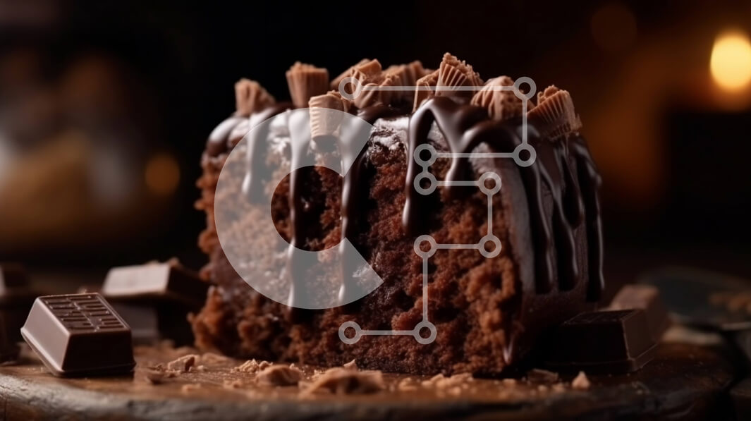 Σετ των 2 Intra Συλλεκτικό Ξύλινο Παζλ Plywood  4mm - Πλούσιο και παρακμιακό κέικ σοκολάτας με σοκολάτα και κερί Σε Ξύλινο Κουτί - Διαστάσεις: 10x10 cm – 25 κομμάτια