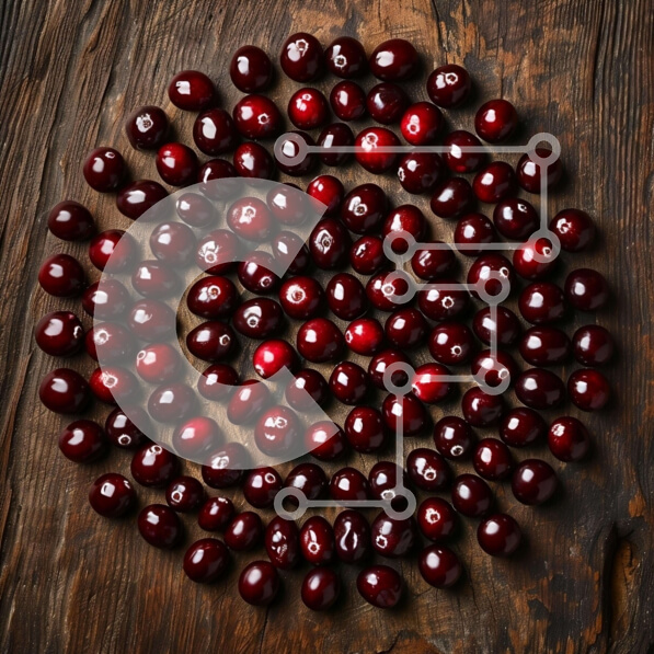 Σετ των 2 Intra Συλλεκτικό Ξύλινο Παζλ Plywood  4mm - Κυκλική διάταξη από φρέσκα κόκκινα κεράσια Σε Ξύλινο Κουτί - Διαστάσεις: 10x10 cm – 25 κομμάτια